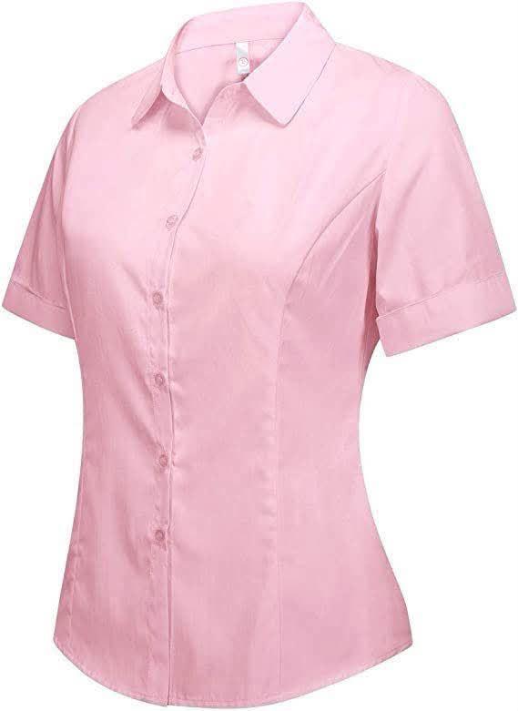 Ladies Short-Sleeve Shirt in Pink