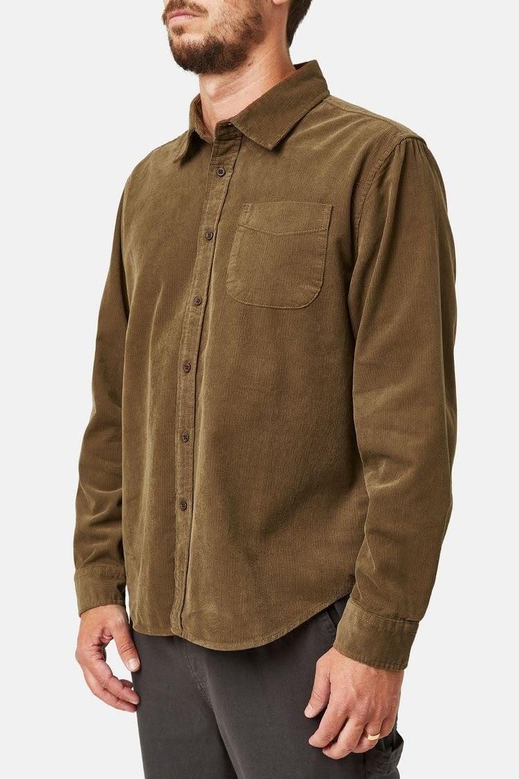 Men's Corduroy Shirt — Green — front view