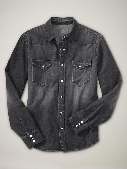 Men's Denim Jacket — Dark Blue — front view