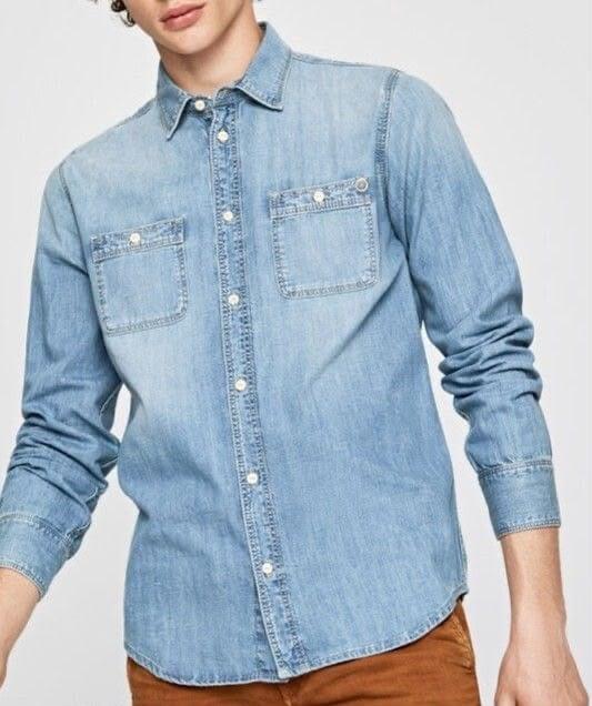 Men's Denim Jacket — Ecru — front view
