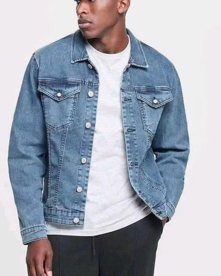 Men's Denim Trucker Jacket — Blue — front view