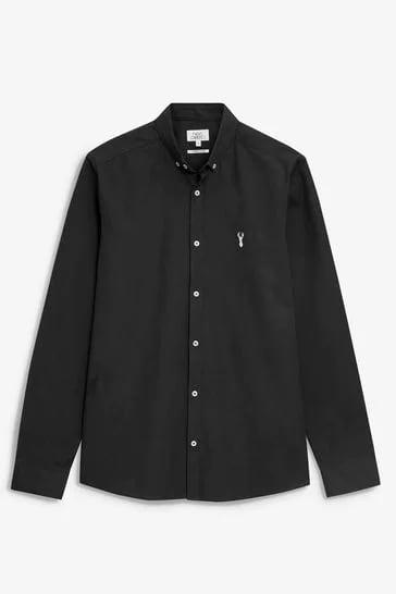 Men's Long-Sleeve Shirt — Black — front view