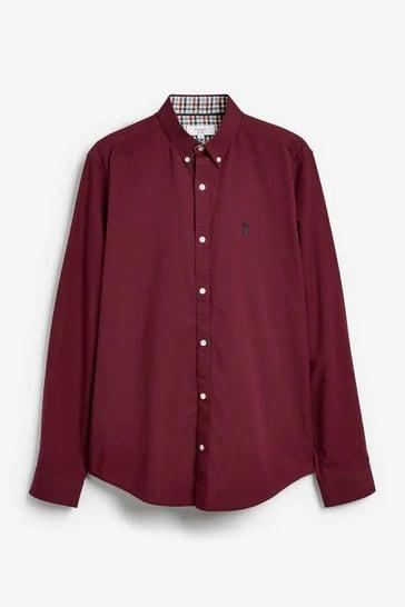 Men's Long-Sleeve Shirt — Maroon — front view