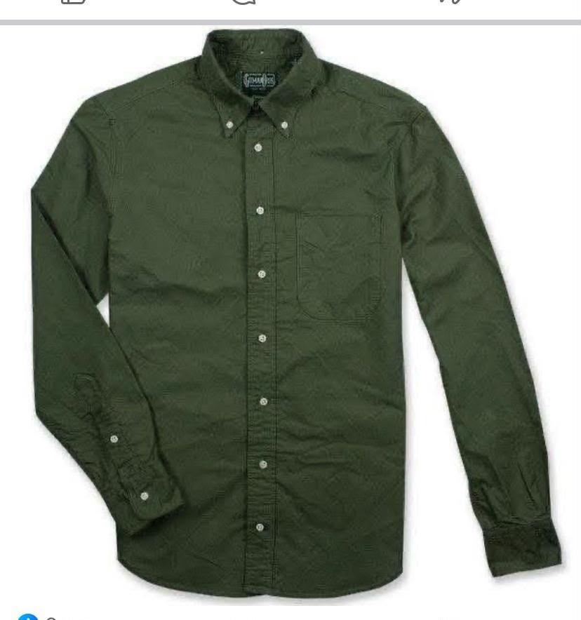 Men's Long-Sleeve Shirt — Olive — front view