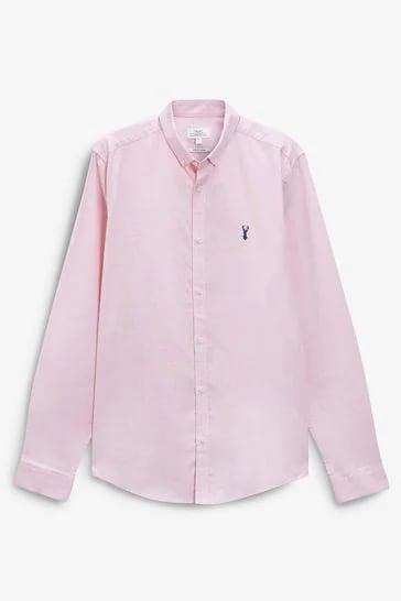 Men's Long-Sleeve Shirt — Pink — front view