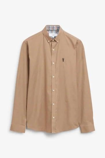 Men's Long-Sleeve Shirt — Tan — front view