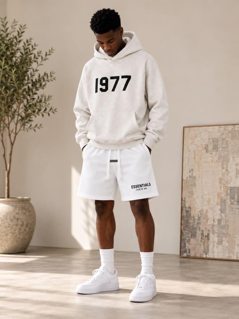 Essentials Hoodie & Jogger Set — stitching detail
