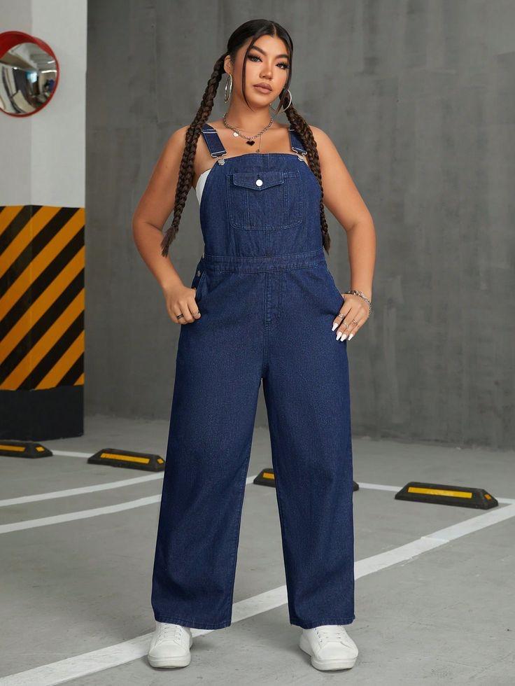 Men's Denim Overalls — stitching detail