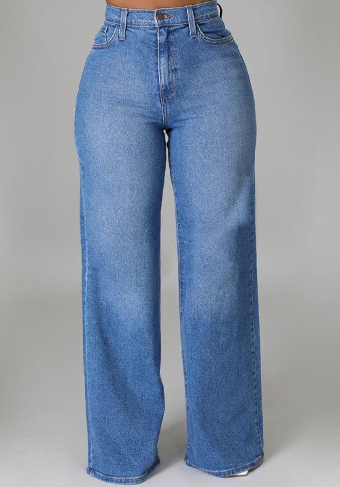 Wide-Leg Jeans — fabric detail
